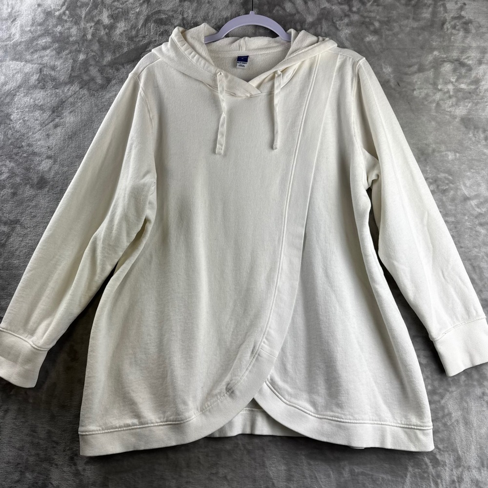 Old Navy Nursing Hoodie Women XL White Crossover Wrap Maternity (1875)